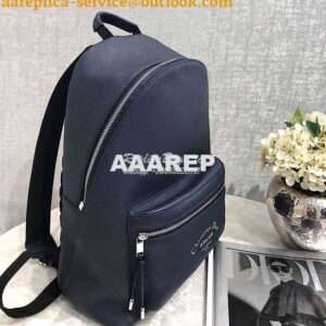 Replica Dior Navy Blue Grained Calfskin Rucksack With "Atelier" Print 2