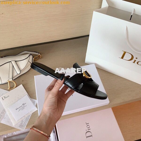 Replica Dior 30 Montaigne Mule Black Calfskin KCQ266 11