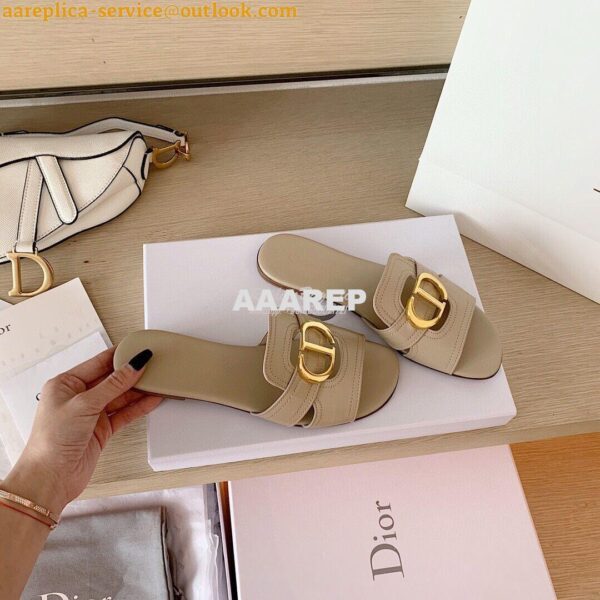 Replica Dior 30 Montaigne Mule Nude Calfskin KCQ266 4