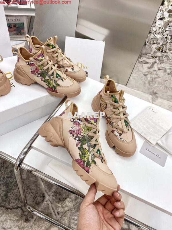 Replica Dior Women‘s SNEAKER Dior Oblique Canvas D81120 Brown and Pink 3