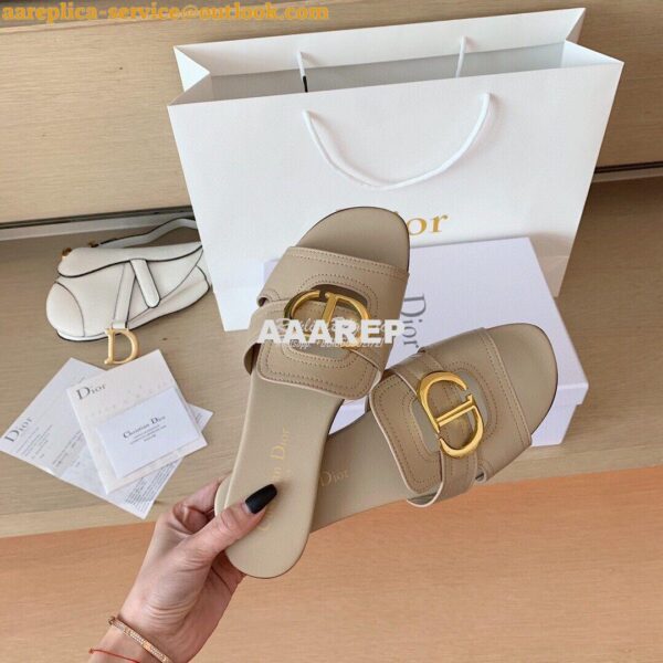 Replica Dior 30 Montaigne Mule Nude Calfskin KCQ266 5