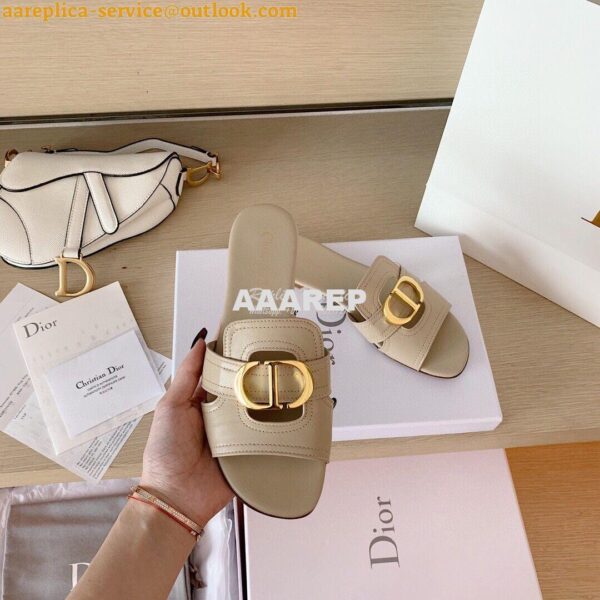 Replica Dior 30 Montaigne Mule Nude Calfskin KCQ266 7