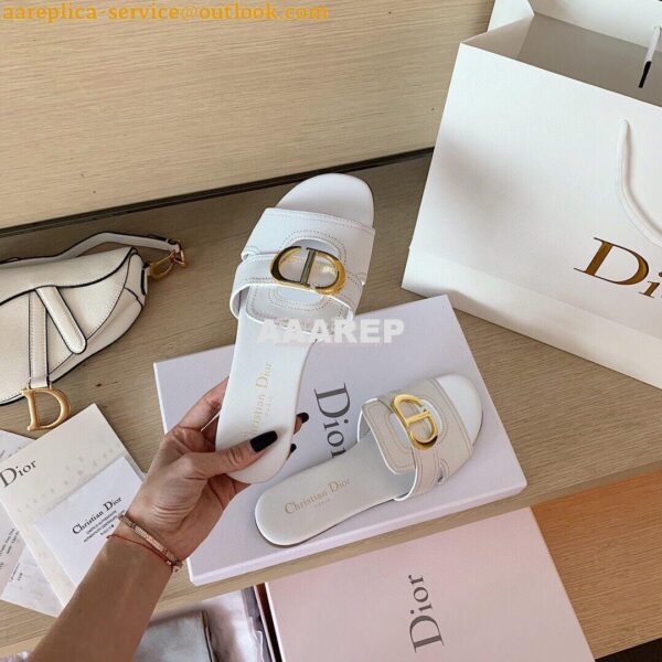 Replica Dior 30 Montaigne Mule White Calfskin KCQ266 4