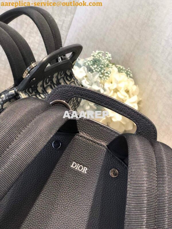 Replica Dior Navy Blue Oblique Jacquard Mini Saddle Backpack 12