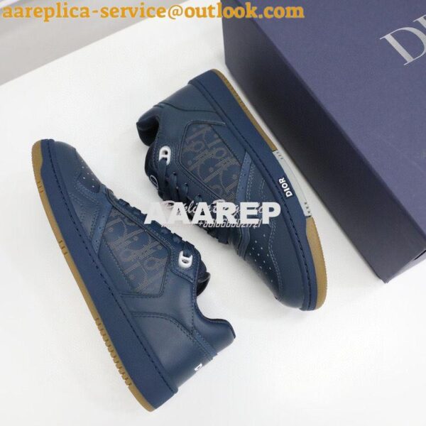 Replica Dior World Tour B27 Low-Top Sneaker Blue Oblique Galaxy Leathe 4