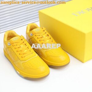 Replica Dior World Tour B27 Low-Top Sneaker Yellow Oblique Galaxy Leat