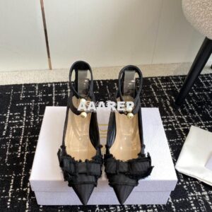 Replica Dior Adiorable Pump Fringed Grosgrain KDV199G Black 2