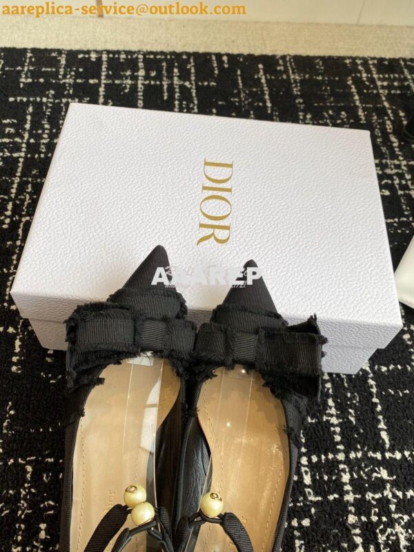 Replica Dior Adiorable Pump Fringed Grosgrain KDV199G Black 6