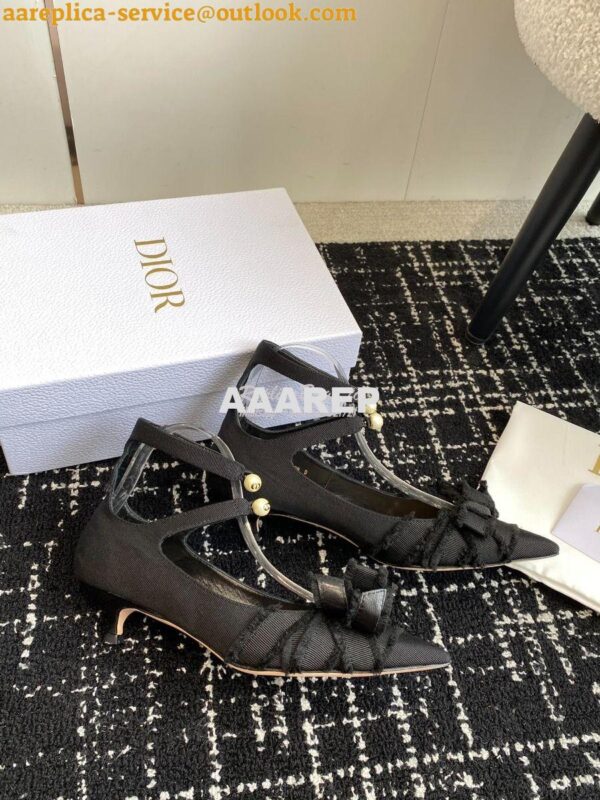 Replica Dior Adiorable Pump Fringed Grosgrain KDV199G Black 7