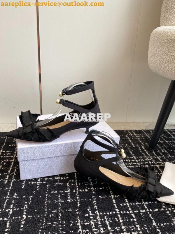 Replica Dior Adiorable Pump Fringed Grosgrain KDV199G Black 8