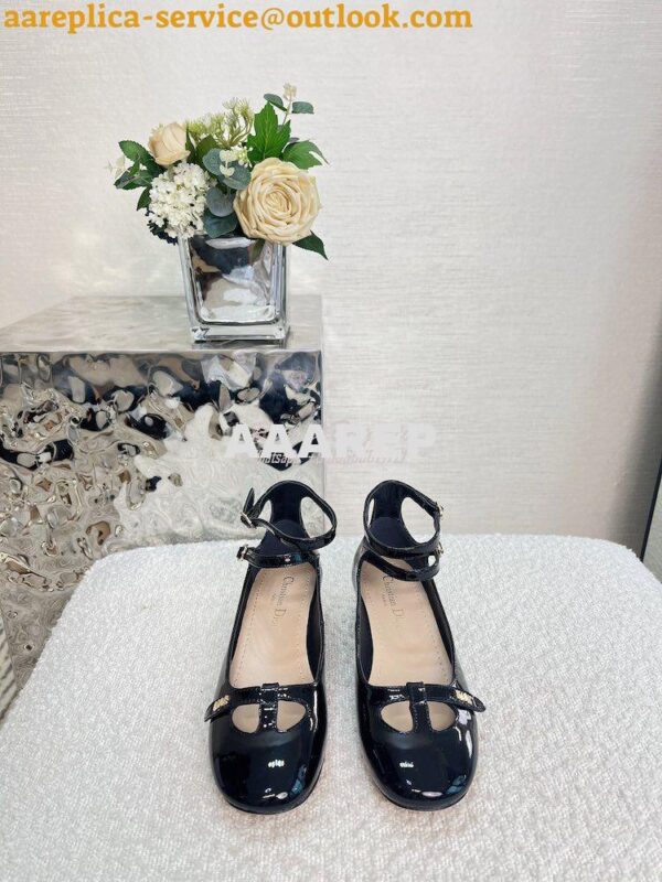 Replica Dior Aime Ballet Pump Black Patent Calfskin KCB805