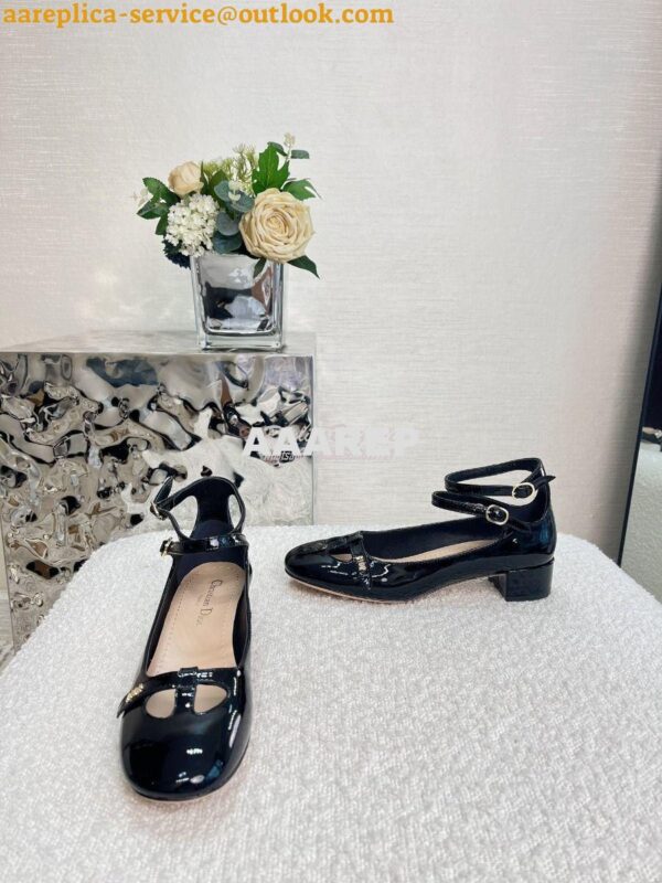 Replica Dior Aime Ballet Pump Black Patent Calfskin KCB805 2