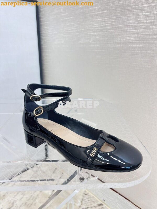 Replica Dior Aime Ballet Pump Black Patent Calfskin KCB805 3