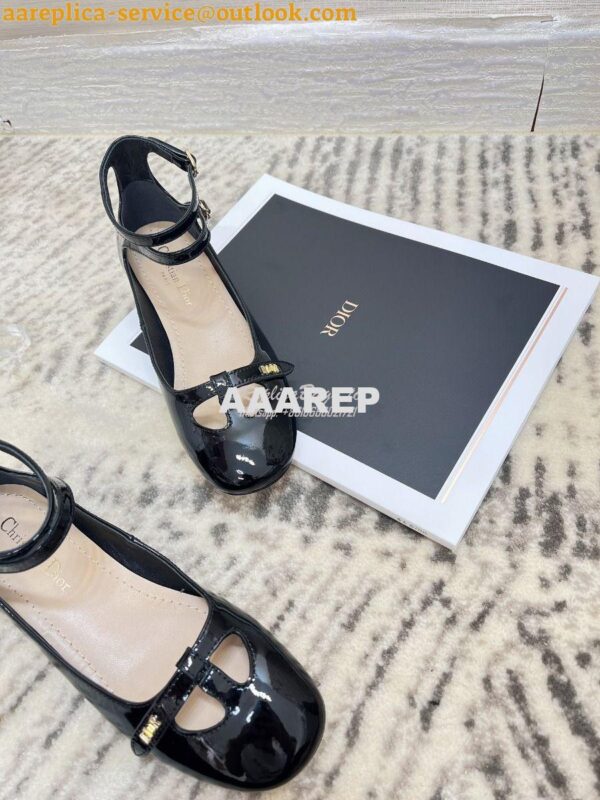 Replica Dior Aime Ballet Pump Black Patent Calfskin KCB805 4