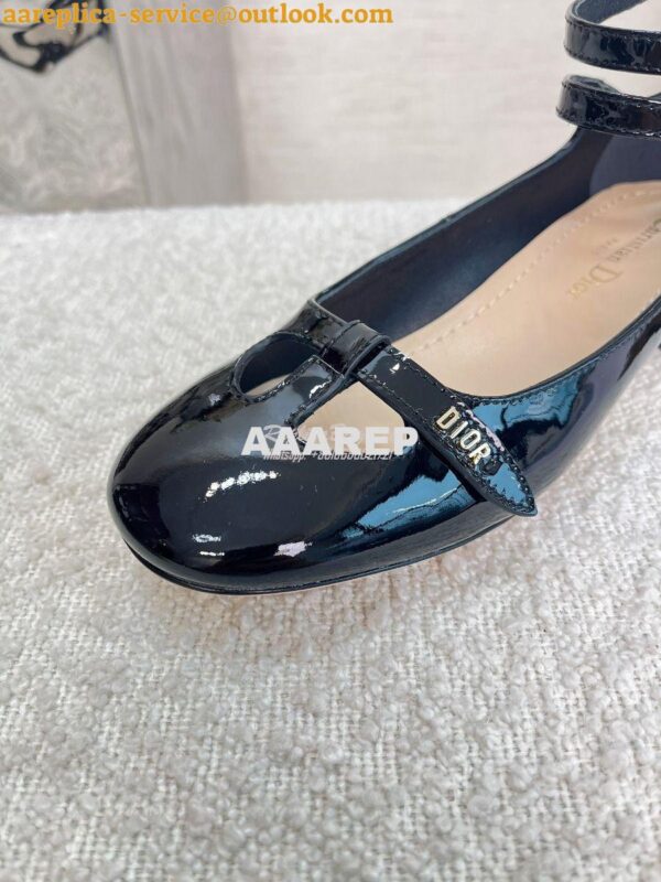 Replica Dior Aime Ballet Pump Black Patent Calfskin KCB805 5