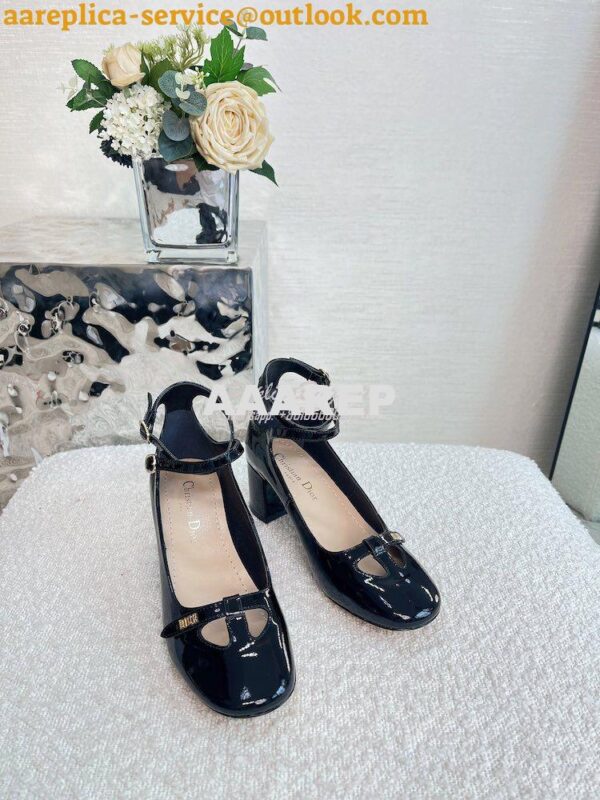 Replica Dior Aime Ballet Pump Black Patent Calfskin KCB805 9