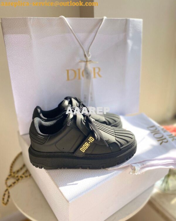 Replica DiorID Sneaker Black Rubber and Calfskin KCK278 6