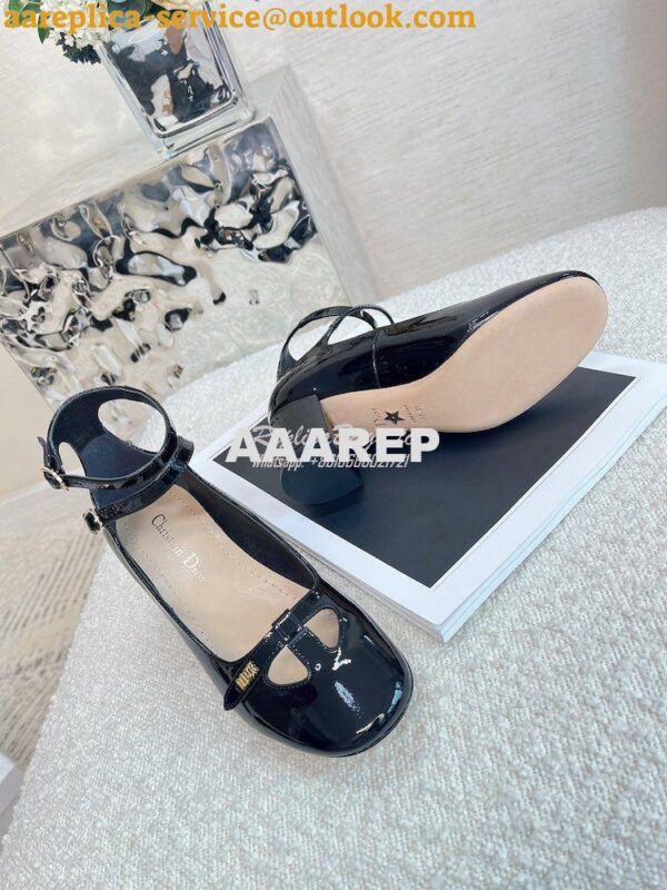 Replica Dior Aime Ballet Pump Black Patent Calfskin KCB805 15