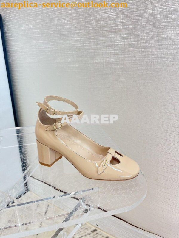 Replica Dior Aime Ballet Pump Nude Patent Calfskin KCB805 2