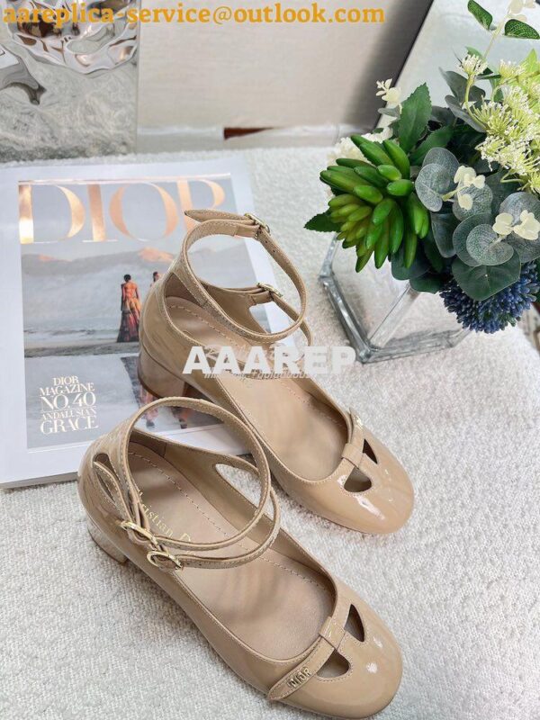 Replica Dior Aime Ballet Pump Nude Patent Calfskin KCB805 4