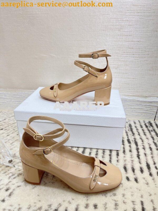 Replica Dior Aime Ballet Pump Nude Patent Calfskin KCB805 5