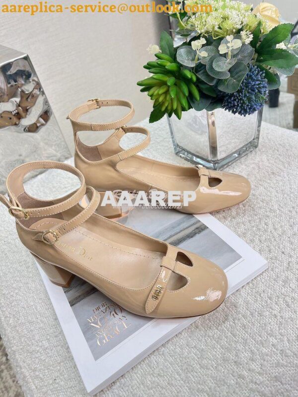 Replica Dior Aime Ballet Pump Nude Patent Calfskin KCB805 6