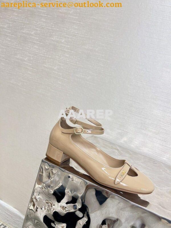 Replica Dior Aime Ballet Pump Nude Patent Calfskin KCB805 9