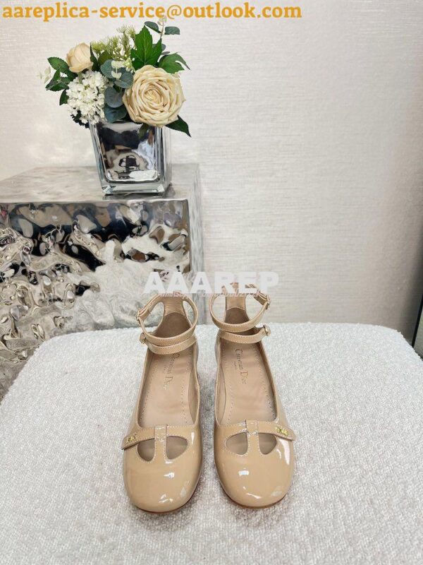 Replica Dior Aime Ballet Pump Nude Patent Calfskin KCB805 10