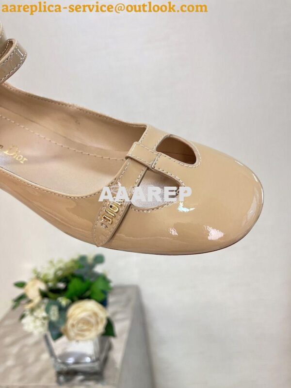 Replica Dior Aime Ballet Pump Nude Patent Calfskin KCB805 14