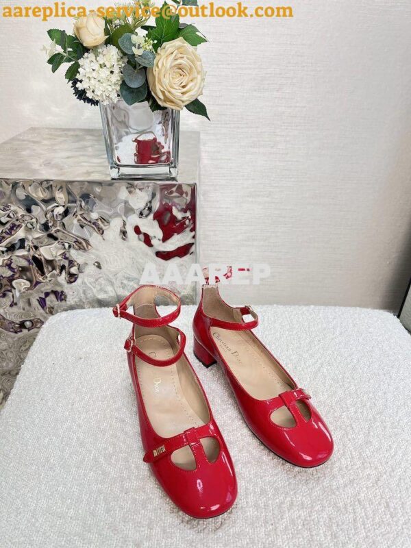 Replica Dior Aime Ballet Pump Red Patent Calfskin KCB805 4