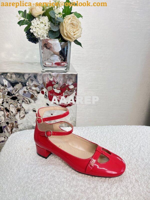 Replica Dior Aime Ballet Pump Red Patent Calfskin KCB805 5