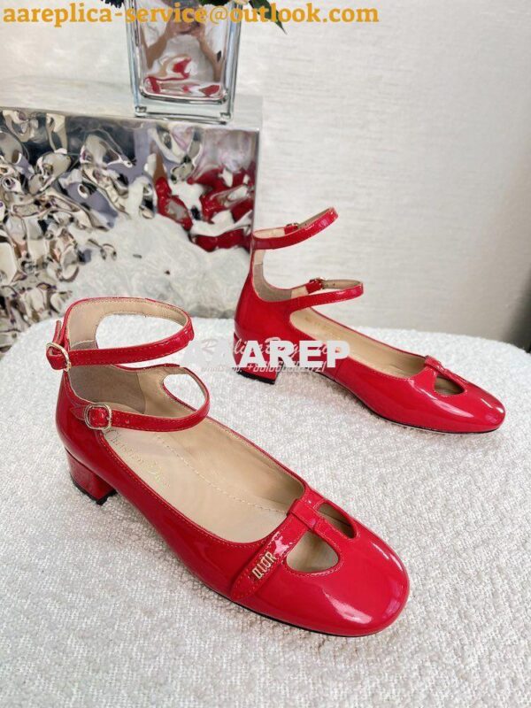 Replica Dior Aime Ballet Pump Red Patent Calfskin KCB805 7