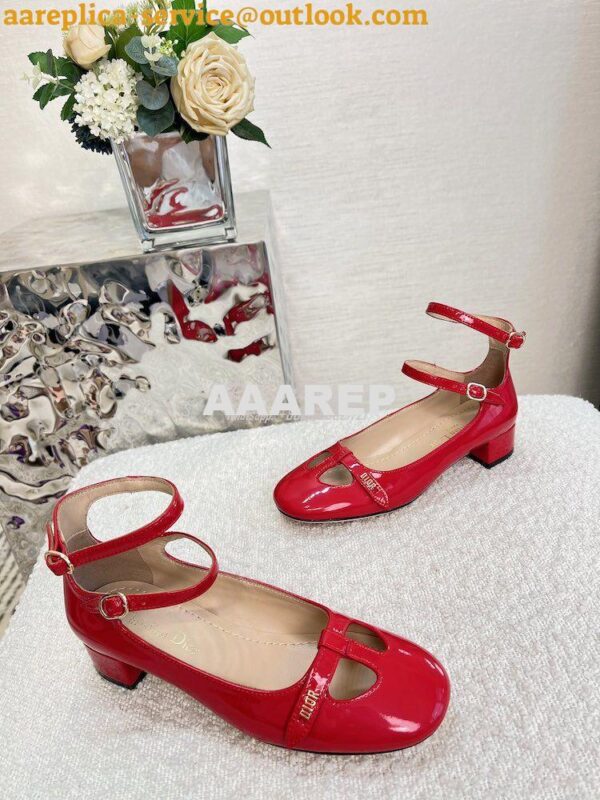 Replica Dior Aime Ballet Pump Red Patent Calfskin KCB805 8