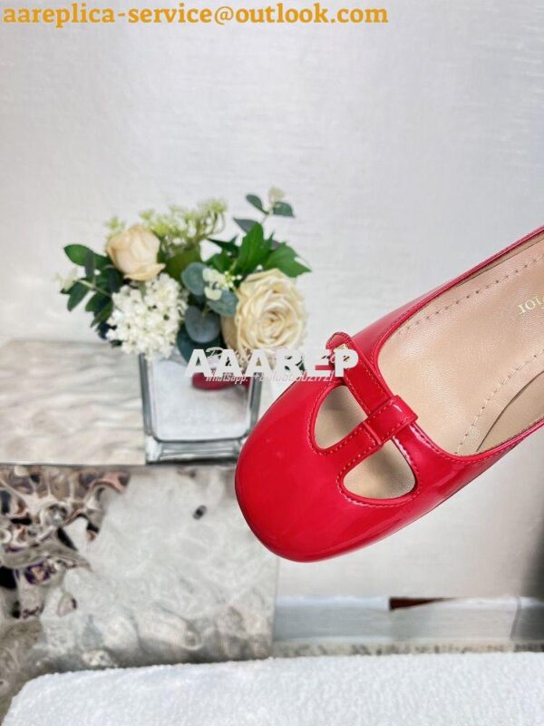 Replica Dior Aime Ballet Pump Red Patent Calfskin KCB805 10