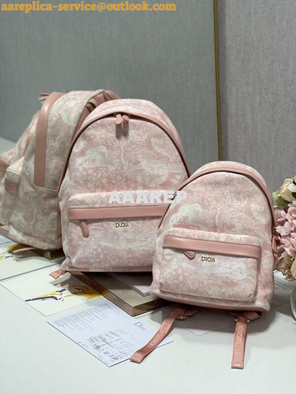 Replica Dior Pink Toile De Jouy DiorTravel Backpack Technical Fabric M 3