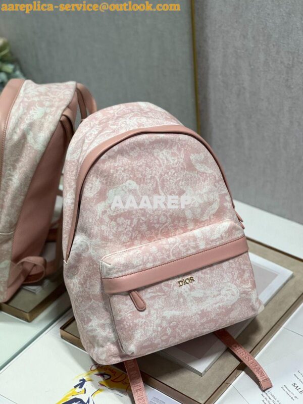 Replica Dior Pink Toile De Jouy DiorTravel Backpack Technical Fabric M 16