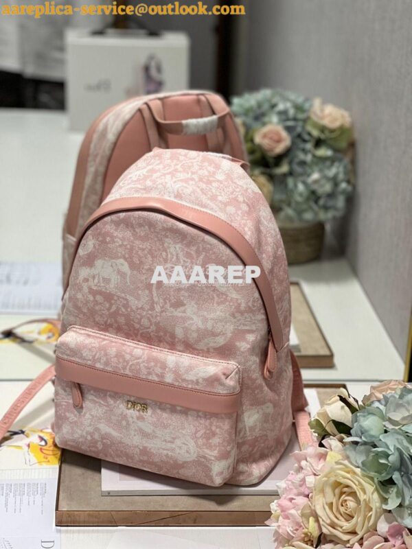 Replica Dior Pink Toile De Jouy DiorTravel Backpack Technical Fabric M 17