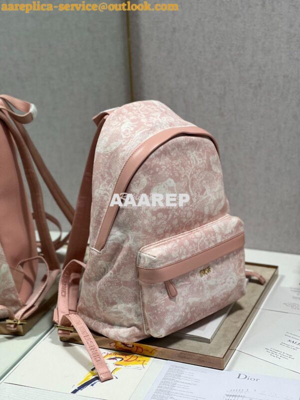 Replica Dior Pink Toile De Jouy DiorTravel Backpack Technical Fabric M 18