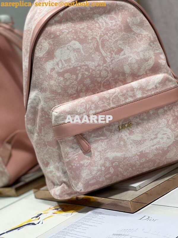 Replica Dior Pink Toile De Jouy DiorTravel Backpack Technical Fabric M 19