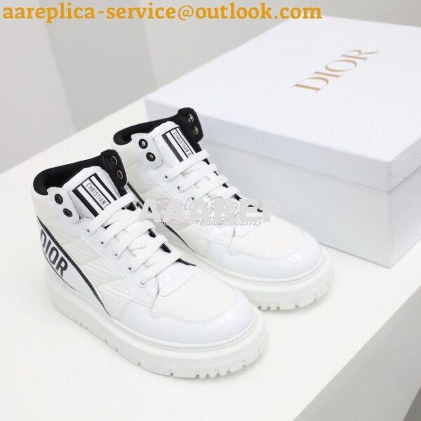 Replica Dior D-Player Sneaker White Black Quilted Nylon KCK315N 3