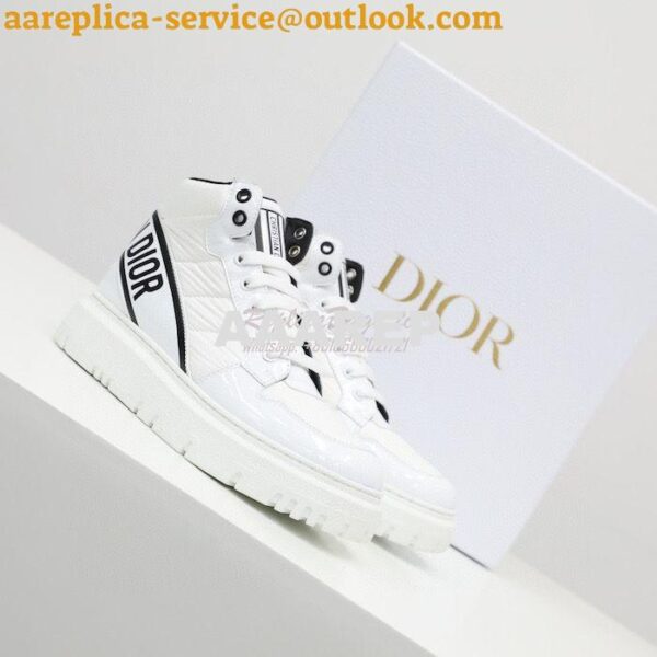 Replica Dior D-Player Sneaker White Black Quilted Nylon KCK315N 4