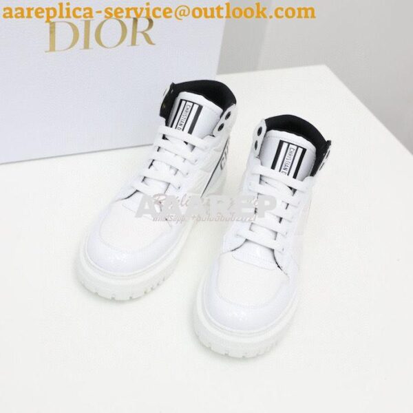 Replica Dior D-Player Sneaker White Black Quilted Nylon KCK315N 5