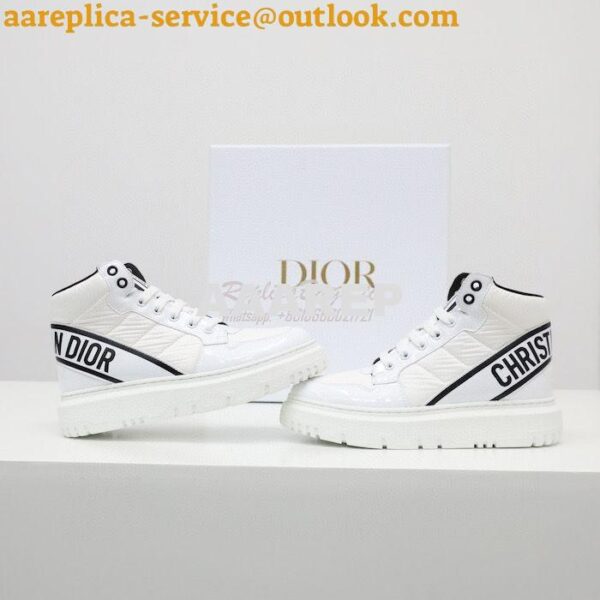 Replica Dior D-Player Sneaker White Black Quilted Nylon KCK315N 6