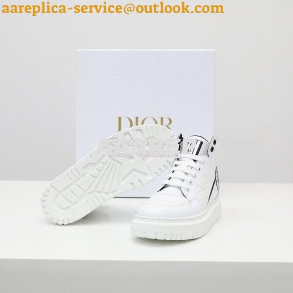 Replica Dior D-Player Sneaker White Black Quilted Nylon KCK315N 11