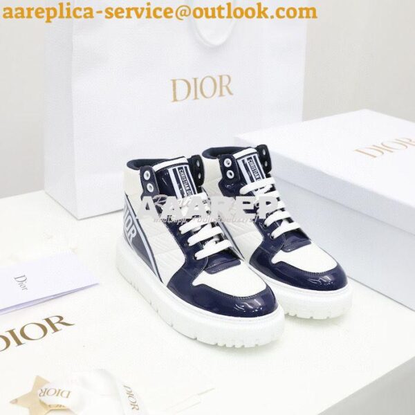 Replica Dior D-Player Sneaker White Blue Quilted Nylon KCK315N 3