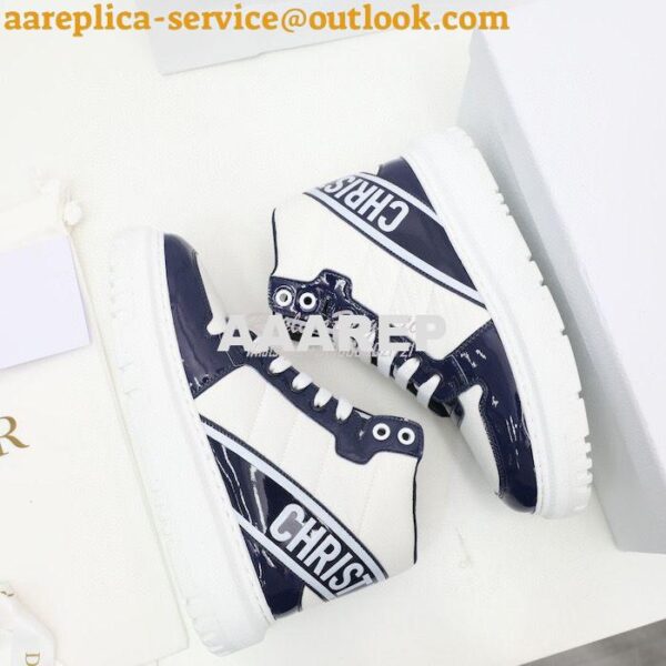 Replica Dior D-Player Sneaker White Blue Quilted Nylon KCK315N 7