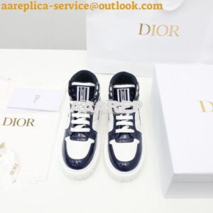 Replica Dior D-Player Sneaker White Blue Quilted Nylon KCK315N 2