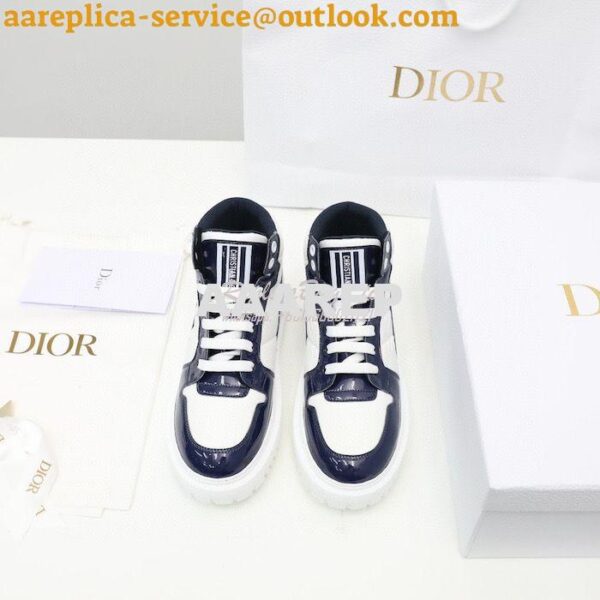 Replica Dior D-Player Sneaker White Blue Quilted Nylon KCK315N 4