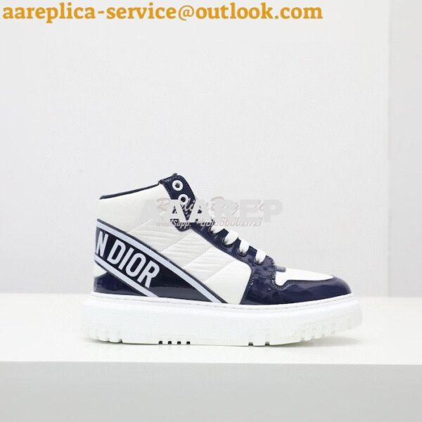 Replica Dior D-Player Sneaker White Blue Quilted Nylon KCK315N 5