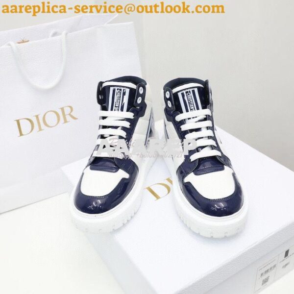 Replica Dior D-Player Sneaker White Blue Quilted Nylon KCK315N 8